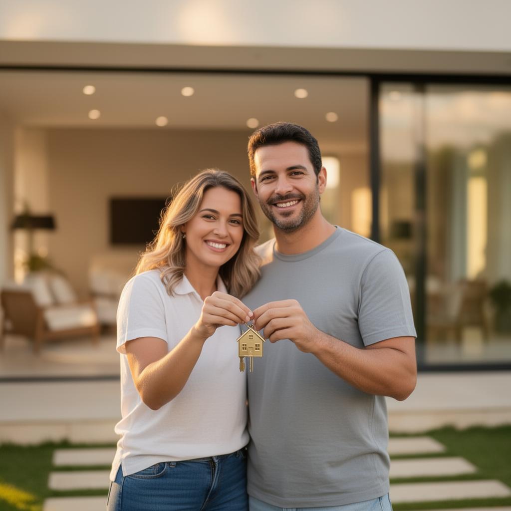 Família planejando a conquista do imóvel próprio